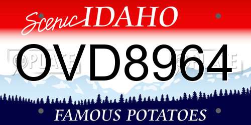 OVD8964 Idaho License Plate
