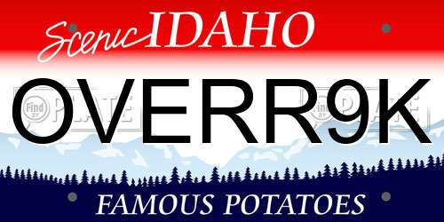 OVERR9K Idaho License Plate