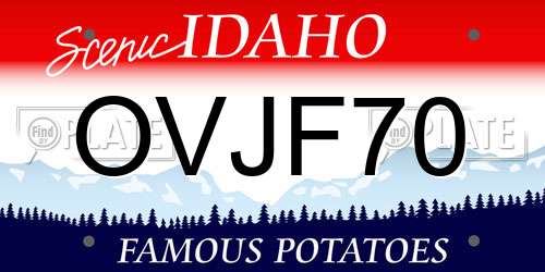 OVJF70 Idaho License Plate