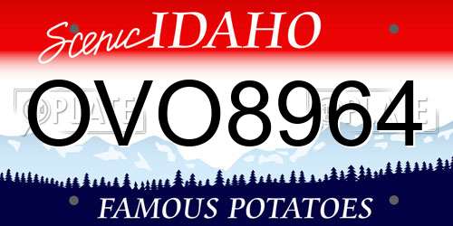 OVO8964 Idaho License Plate