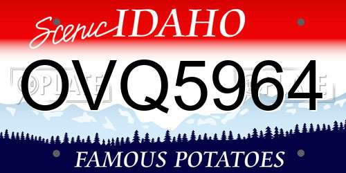 OVQ5964 Idaho License Plate