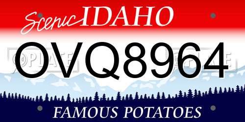 OVQ8964 Idaho License Plate