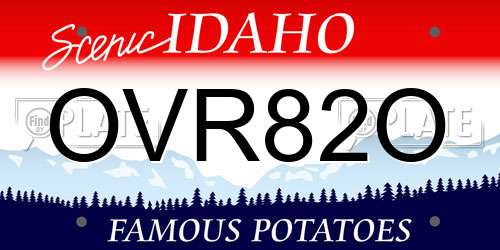 OVR82O Idaho License Plate