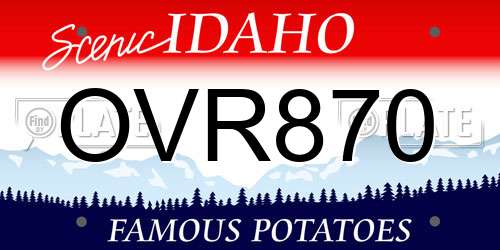 OVR870 Idaho License Plate