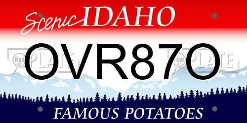 OVR87O Idaho License Plate