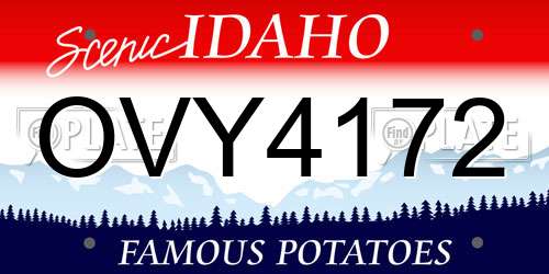 OVY4172 Idaho License Plate