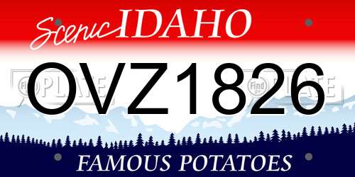 OVZ1826 Idaho License Plate
