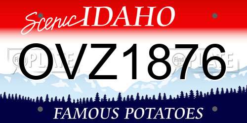 OVZ1876 Idaho License Plate