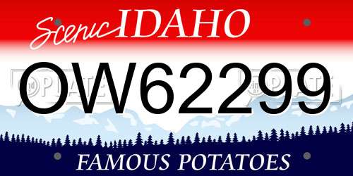 OW62299 Idaho License Plate