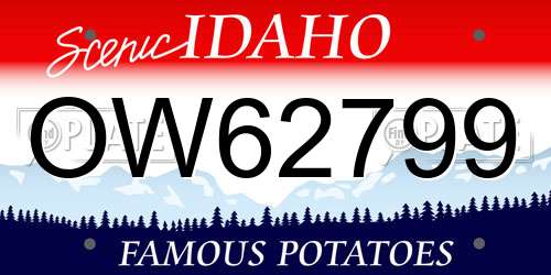 OW62799 Idaho License Plate