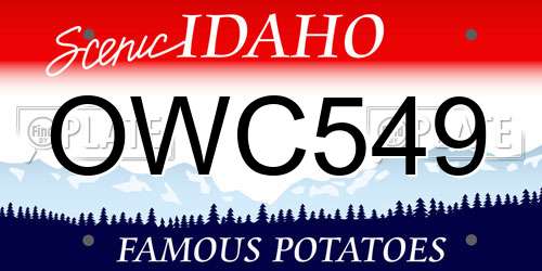 OWC549 Idaho License Plate