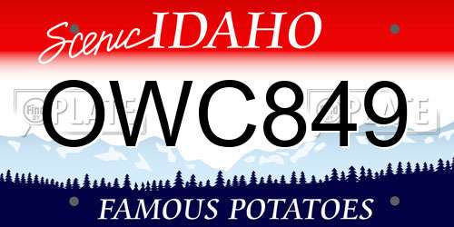 OWC849 Idaho License Plate