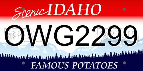 OWG2299 Idaho License Plate