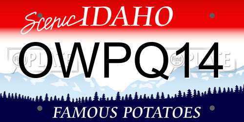 OWPQ14 Idaho License Plate