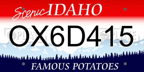 OX6D415 Idaho License Plate