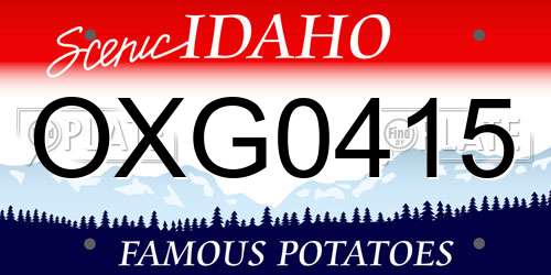 OXG0415 Idaho License Plate