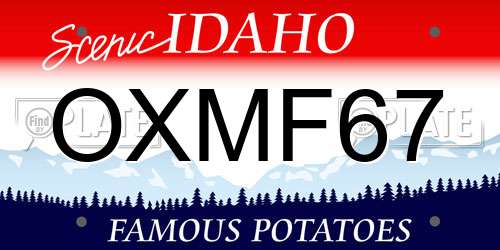 OXMF67 Idaho License Plate