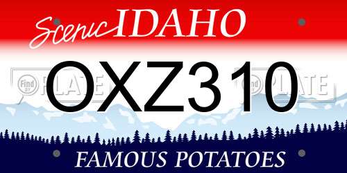 OXZ310 Idaho License Plate