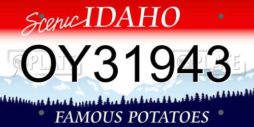 OY31943 Idaho License Plate