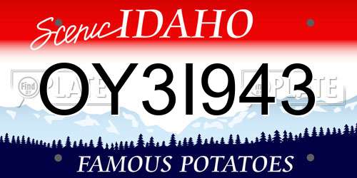 OY3I943 Idaho License Plate