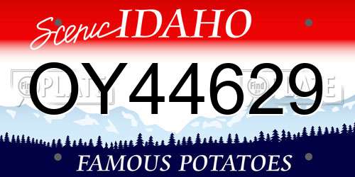 OY44629 Idaho License Plate