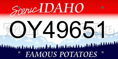 OY49651 Idaho License Plate