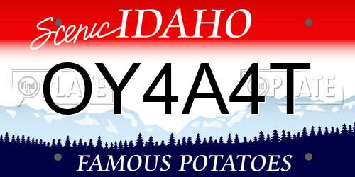 OY4A4T Idaho License Plate
