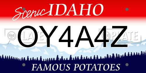 OY4A4Z Idaho License Plate