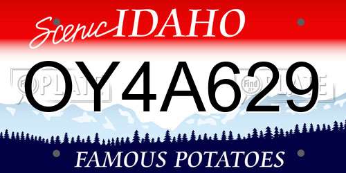 OY4A629 Idaho License Plate