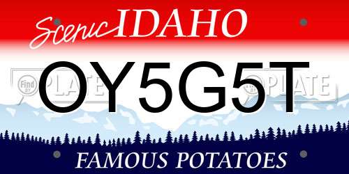 OY5G5T Idaho License Plate