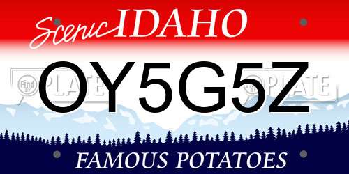 OY5G5Z Idaho License Plate