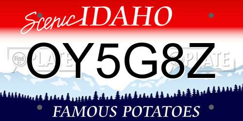 OY5G8Z Idaho License Plate