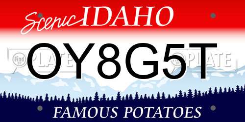 OY8G5T Idaho License Plate