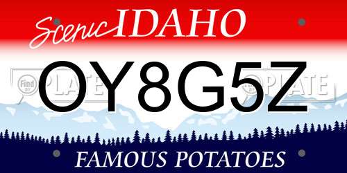 OY8G5Z Idaho License Plate