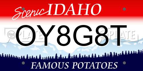 OY8G8T Idaho License Plate