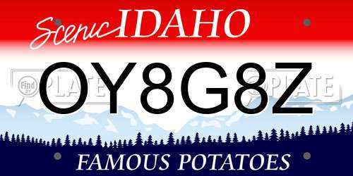 OY8G8Z Idaho License Plate