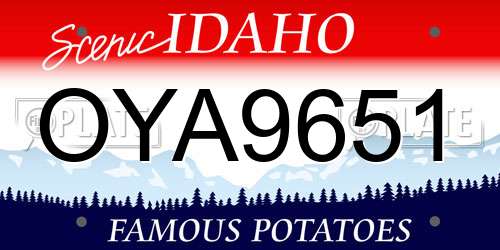 OYA9651 Idaho License Plate