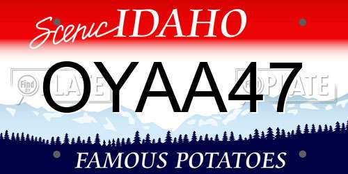 OYAA47 Idaho License Plate