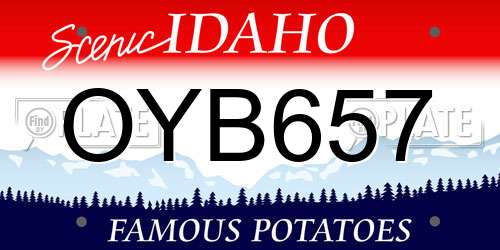 OYB657 Idaho License Plate
