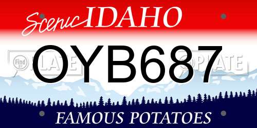 OYB687 Idaho License Plate