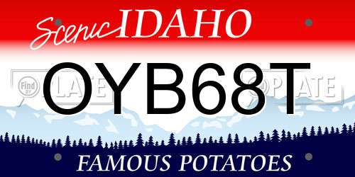 OYB68T Idaho License Plate