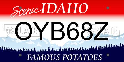 OYB68Z Idaho License Plate