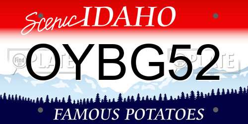OYBG52 Idaho License Plate