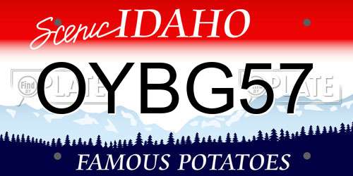 OYBG57 Idaho License Plate