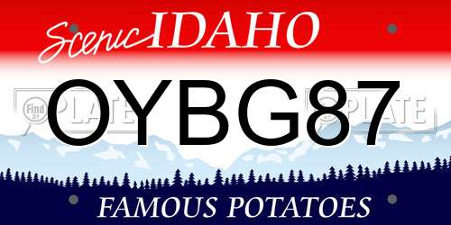 OYBG87 Idaho License Plate
