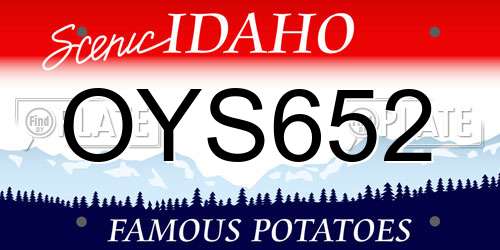 OYS652 Idaho License Plate
