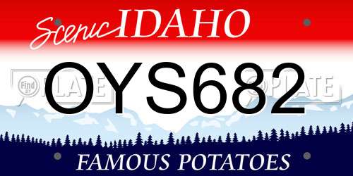 OYS682 Idaho License Plate