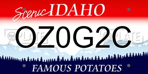 OZ0G2C Idaho License Plate