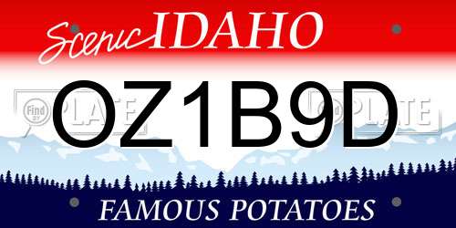 OZ1B9D Idaho License Plate