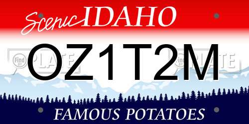 OZ1T2M Idaho License Plate